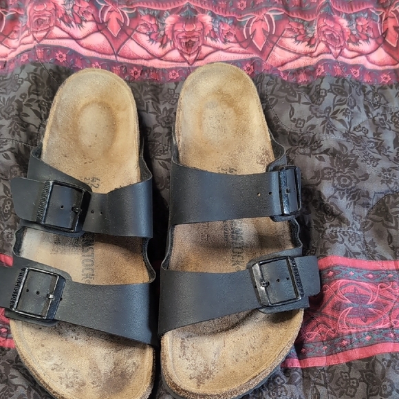 Black Double Strap Sandals - Picture 1 of 5